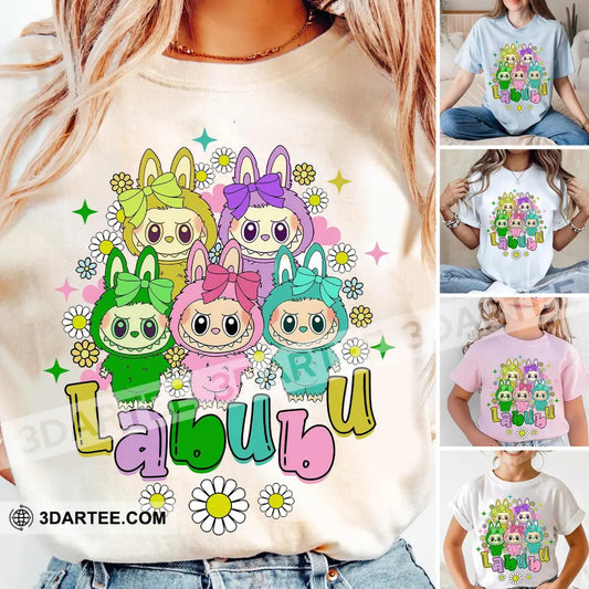 Kid And Adult T-Shirt - Custom The Monsters Labubu T-Shirt Cute Labubu Cute Collectible Gift Kid T-shirt / Black / XS