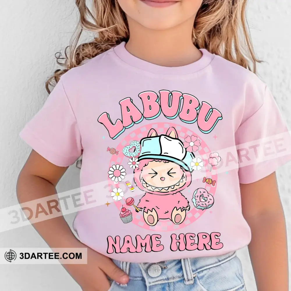 Kid And Adult T-Shirt - Custom The Monsters Labubu T-Shirt Cute Pink Labubu Monsters Cute Collectible Gift Apparel