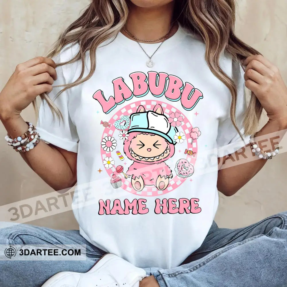 Kid And Adult T-Shirt - Custom The Monsters Labubu T-Shirt Cute Pink Labubu Monsters Cute Collectible Gift Apparel