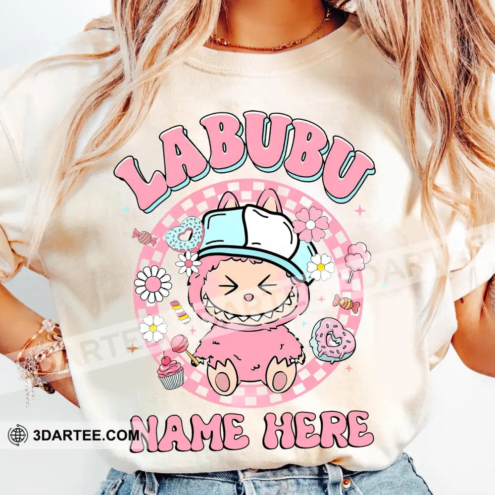 Kid And Adult T-Shirt - Custom The Monsters Labubu T-Shirt Cute Pink Labubu Monsters Cute Collectible Gift Apparel