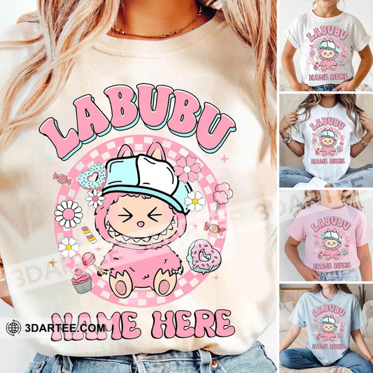 Kid And Adult T-Shirt - Custom The Monsters Labubu T-Shirt Cute Pink Labubu Monsters Cute Collectible Gift Kid T-shirt