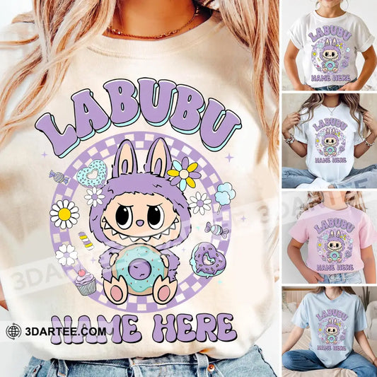 Kid And Adult T-Shirt - Custom The Monsters Labubu T-Shirt Cute Purple Labubu Monsters Cute Collectible Gift Kid