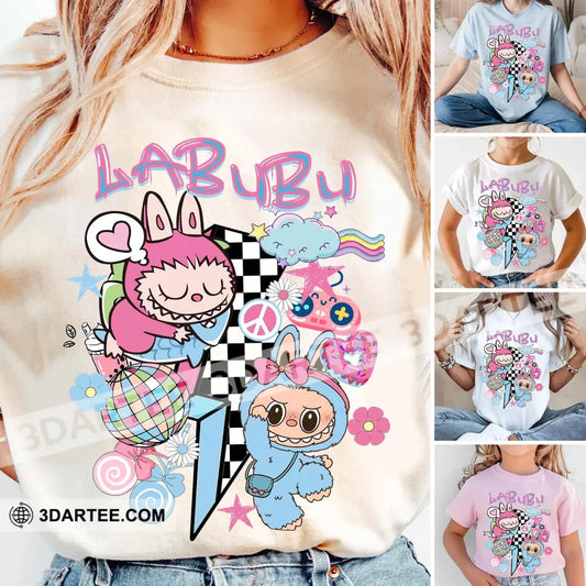 Kid And Adult T-Shirt - The Monsters Labubu T-Shirt Cute Labubu Monsters Cute Collectible Gift Kid T-shirt / Black / XS