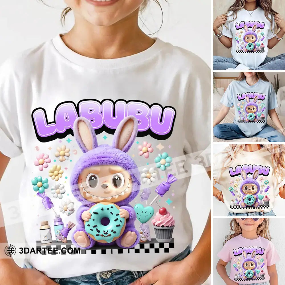 Kid And Adult T-Shirt - The Monsters Labubu T-Shirt Cute Labubu Cute Collectible Gift Kid T-shirt / Black / XS Apparel
