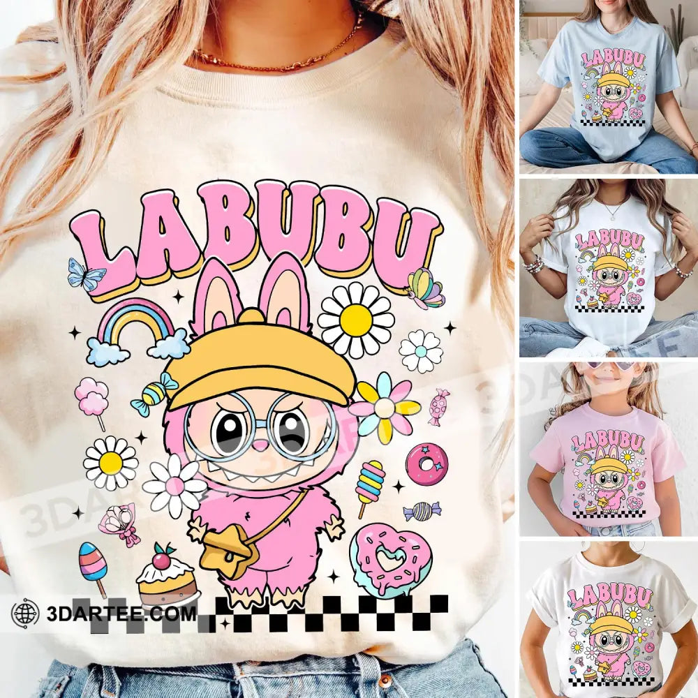 Kid And Adult T-Shirt - The Monsters Labubu T-Shirt Cute Labubu Cute Collectible Gift Kid T-shirt / Black / XS Apparel