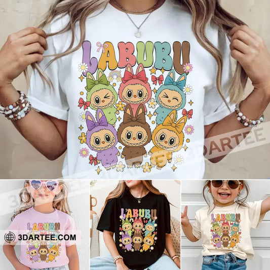 Kid And Adult T-Shirt - The Monsters Labubu T-Shirt Labubu Cute Collectible Gift Kid T-shirt / Black / XS Apparel