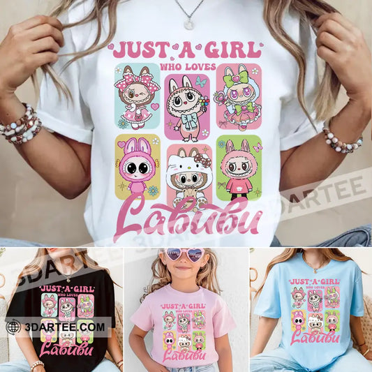 Kid And Adult T-Shirt - The Monsters Labubu T-Shirt Just A Girl Who Loves Labubu Cute Collectible Gift Kid T-shirt
